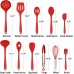 G-Well Silicone Cooking Utensils Set, Heat Resistant Silicone Kitchen Spatulas Set 11 pcs  for Nonstick Cookware, Dishwasher Safe